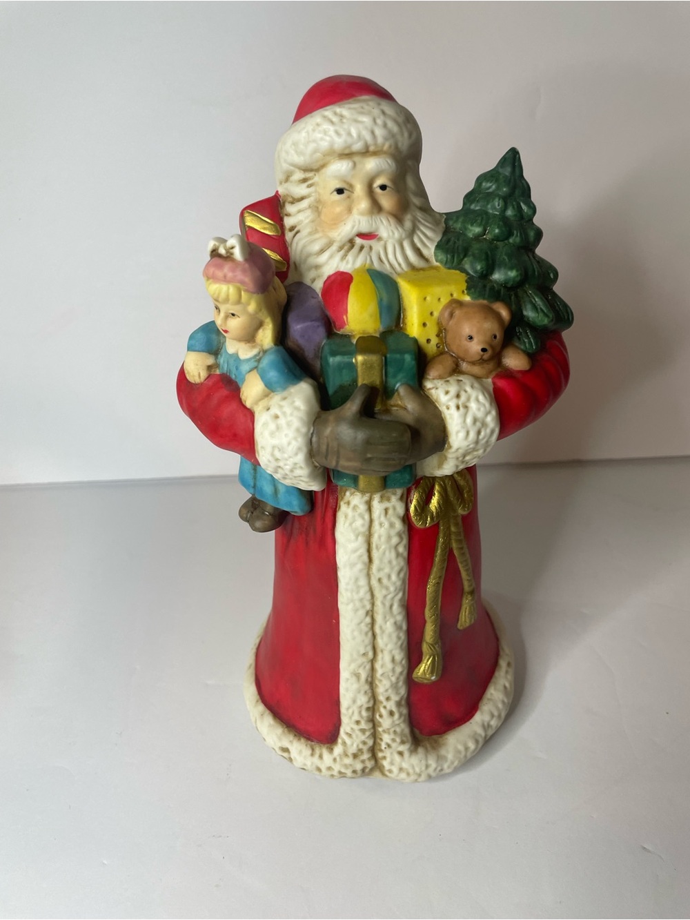 Holiday Santa Figurine in Red Classic Christmas Decor Music Box